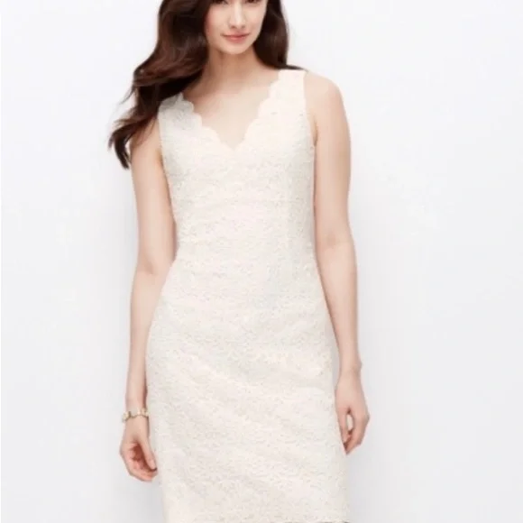Dresses | Ann Taylor Scalloped Lace Dresswhite Size 8 | Poshmark Dresses | Ann Taylor Scalloped Lace Dresswhite Size 8 | Poshmark